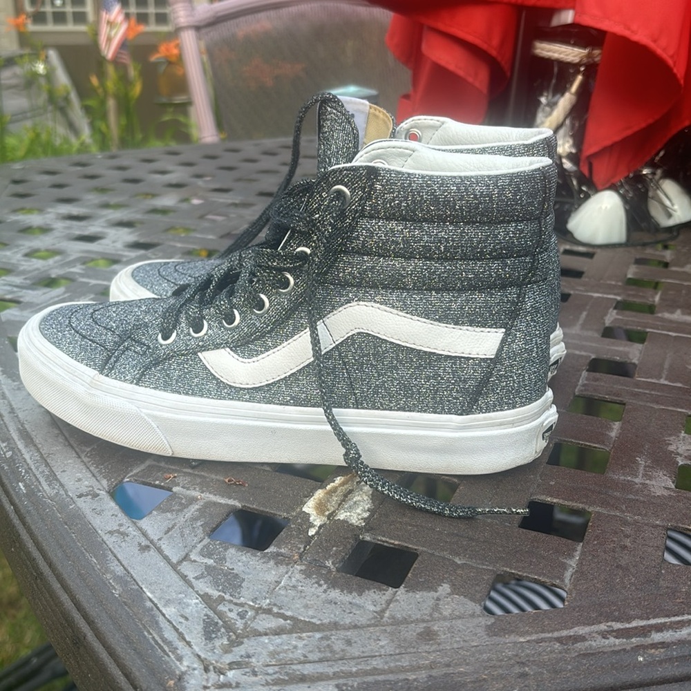 Vans Black and White High-Top Sneakers